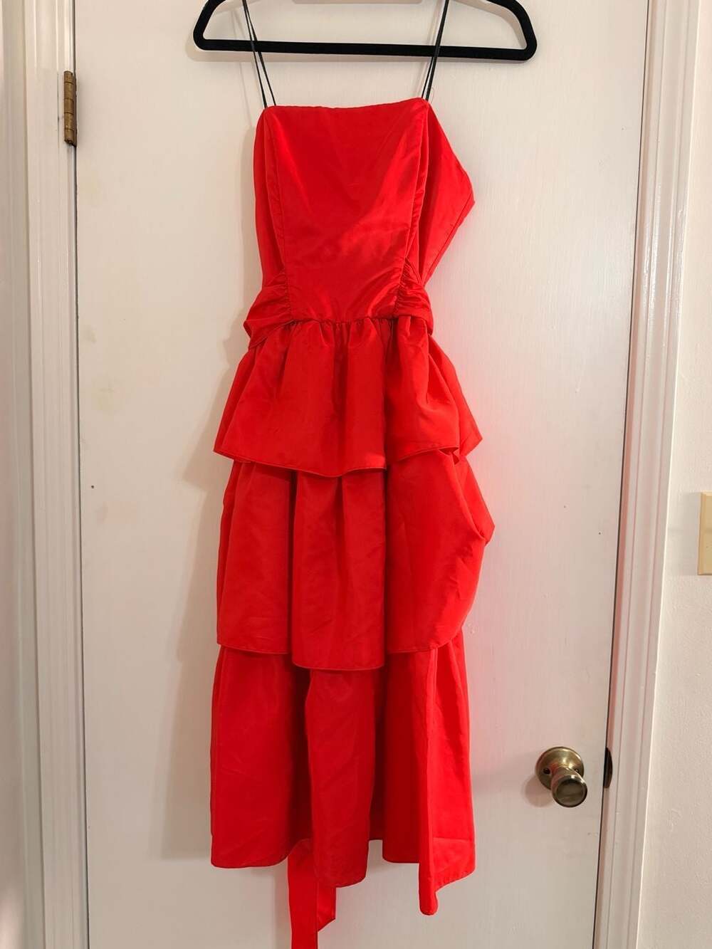 Vintage Patty O'Neil Red Tiered Ruffle Cupcake Cocktail Prom Dress